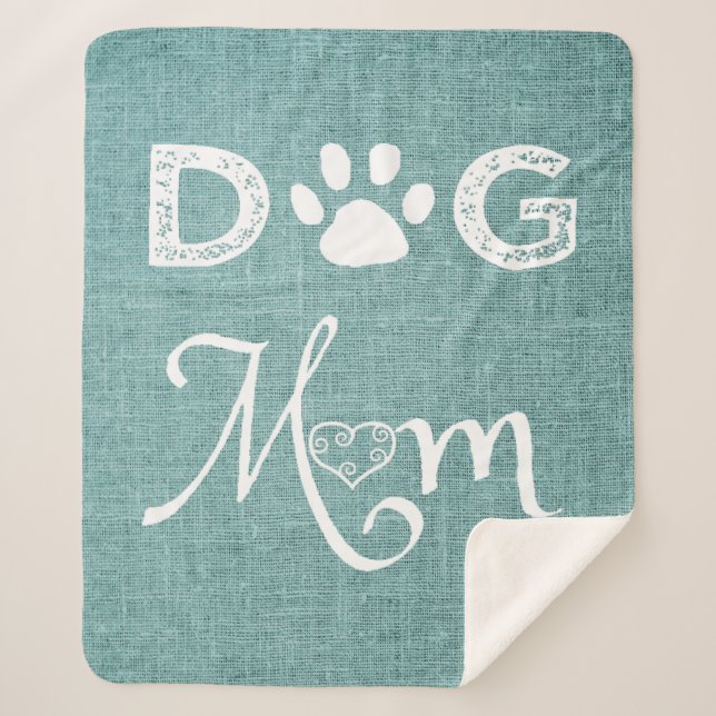 Aquamariner Burlap Hund Mama Sherpa Blanket Sherpadecke (Vorderseite)