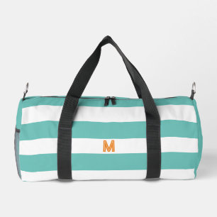 Aquamariner Cabana-Streifen und Personalisierte Or Duffle Bag