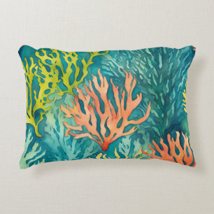 Aquamariner Chartreuse Green Orange Coral Reef Bea Dekokissen