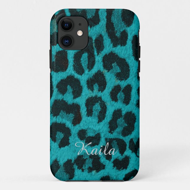 Aquamariner Cheetah-Druck-Telefon-Kasten Case-Mate iPhone Hülle (Rückseite)