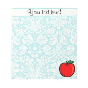 Aquamariner Damask Muster-Apple Notizblock