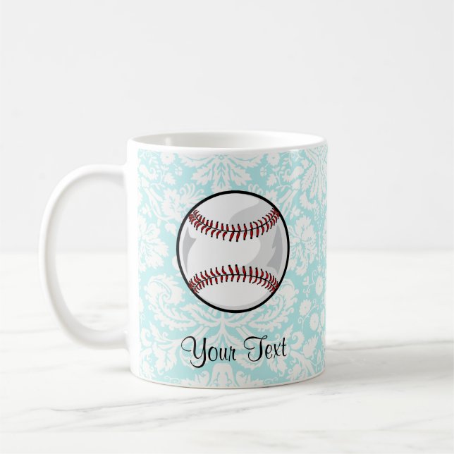 Aquamariner Damast-MusterSoftball Tasse (Links)