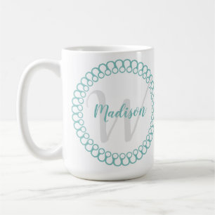 Aquamariner dekorativer Circle Personalisieren Sie Kaffeetasse