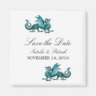 Aquamariner Drache-Save the Date Magnet