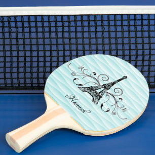 Aquamariner Eiffelturm Blühe Ping Pong Paddle Tischtennis Schläger