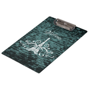 Aquamariner Eiffelturm Grunge Clipboard Klemmbrett
