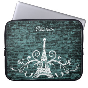 Aquamariner Eiffelturm Grunge Laptop-Sieb Laptopschutzhülle