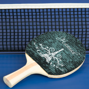 Aquamariner Eiffelturm Grunge Ping Pong Paddle Tischtennis Schläger