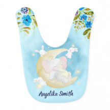 Aquamariner Elefant Crescent Moon Personalisierter