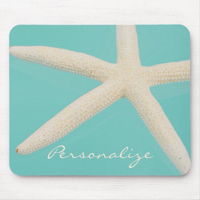 Aquamariner, eleganter Meeresstrand Mousepad (Vorne)