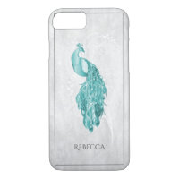 Aquamariner Eleganter Pfau Personalisiert