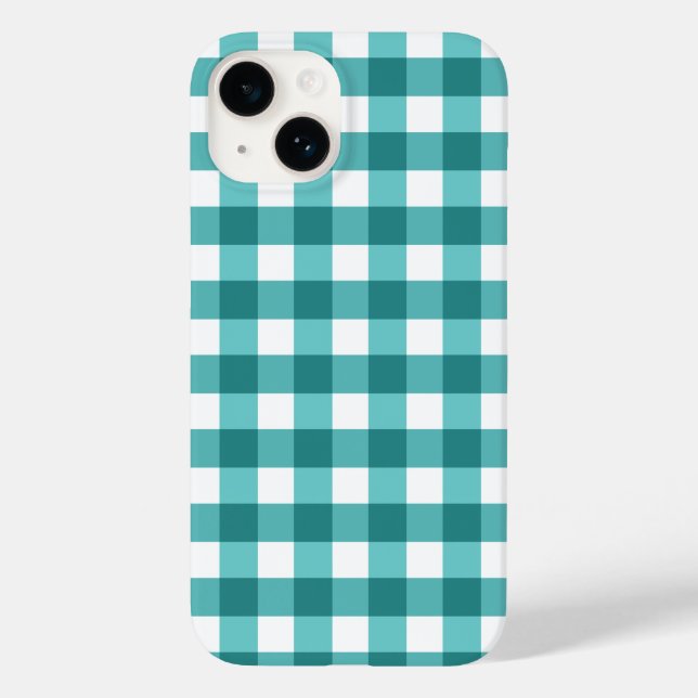 Aquamariner Fall Gingham Case-Mate iPhone Hülle (Rückseite)