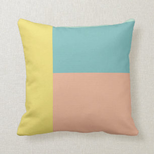 Aquamariner Farbblock Retro Pastel Geometric Coral Kissen