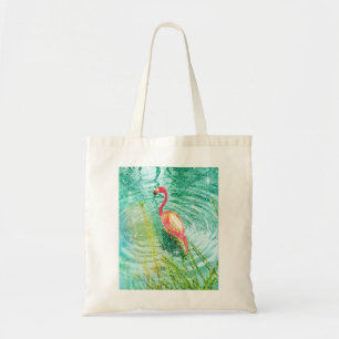 Aquamariner Flamingo Glitzer Tropischer Sommermäd Tragetasche