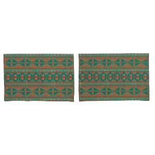 Aquamariner geometrischer Druckstandard für Kupfer Kissenbezug