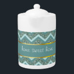 Aquamariner Glitzer<br><div class="desc">Wir feiern die neuen 2013 Trends in diesem lustigen aquamarinen Zickzack-Muster mit funkelnd Glitzer - Wir haben alle in diesem Design verwendeten Bilder individuell verlassen - Sie können mit ihnen nach Ihren Wünschen spielen - Klicken Sie auf die orange Schaltfläche 'Customize This' und markieren Sie das Bild, das Sie gewollt...</div>