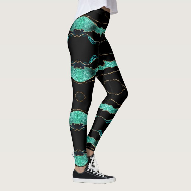 Aquamariner Glitzer Black Leggings (Rechts)