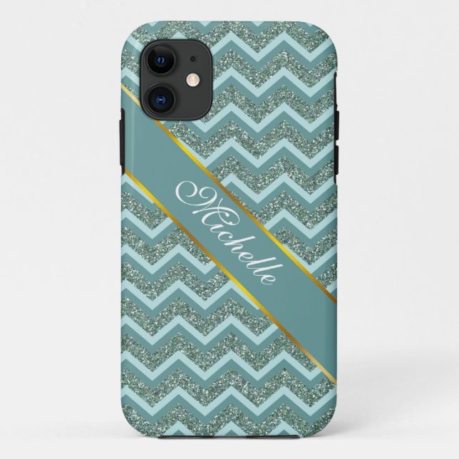 Aquamariner Glitzer Case-Mate iPhone Hülle (Rückseite)