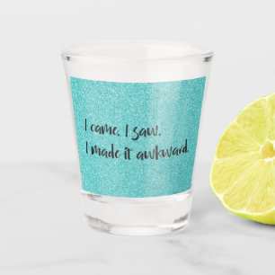Aquamariner Glitzer, den ich gemacht habe Schnapsglas