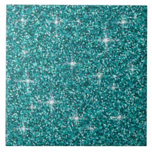 Aquamariner Glitzer Fliese