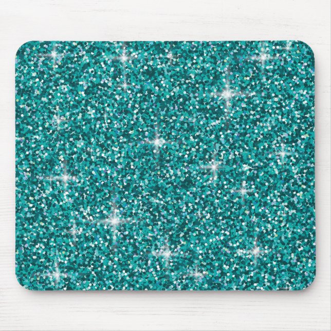 Aquamariner Glitzer Mousepad (Vorne)