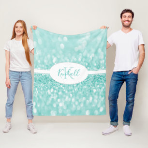 Aquamariner Glitzer personalisieren der Knochendec Fleecedecke