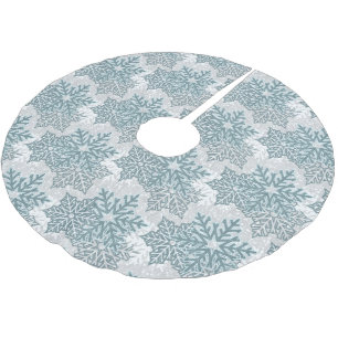 Aquamariner Glitzer Schneeflocken Polyester Weihnachtsbaumdecke