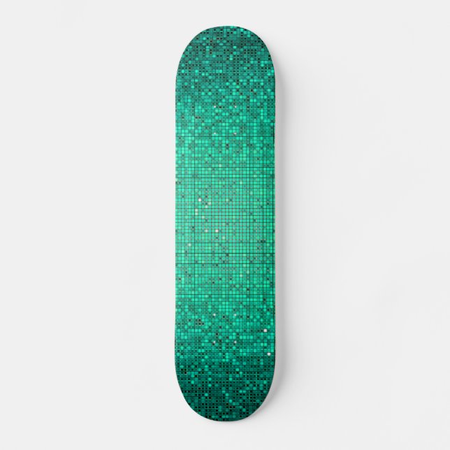 Aquamariner Glitzer Sequin Disco Glitz Comp Skateb Skateboard (Vorderseite)