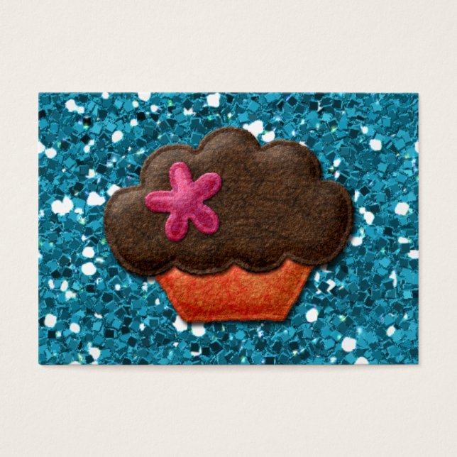 Aquamariner Glitzer und Cupcake (Vorderseite)