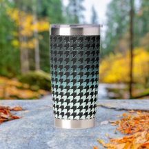 Aquamariner Glitzer und schwarzes Hahnentrittmuste