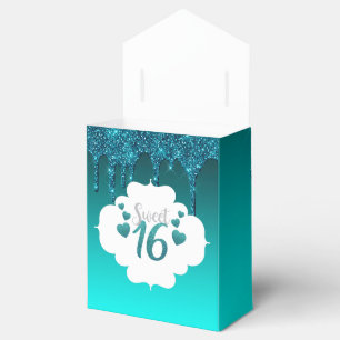 Aquamariner Glitzer zum Trocknen Süß 16 Geschenkschachtel