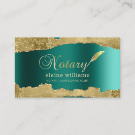 Aquamariner Gold Glam Notary Loan Signing Agent Visitenkarte