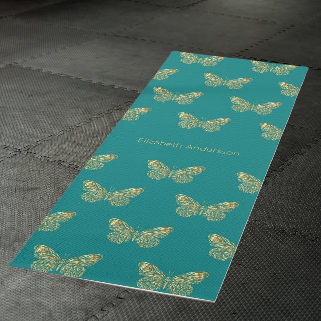 Aquamariner Goldbuttername Yogamatte (Von Creator hochgeladen)