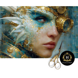 Aquamariner Golddrache Steampunk Entdeckungsreise Seidenpapier