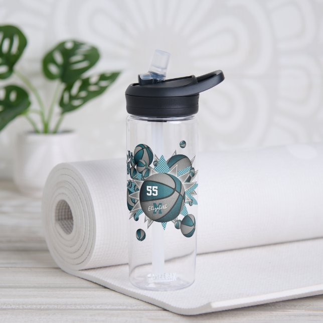 aquamariner grauer Basketball-Blowout Trinkflasche (Yoga)