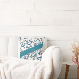 Aquamariner grauer Gürtelvolleyball Netzakzent Kissen