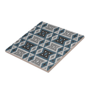 Aquamariner, grauer schwarzer Ektiker Ethnic Look Fliese