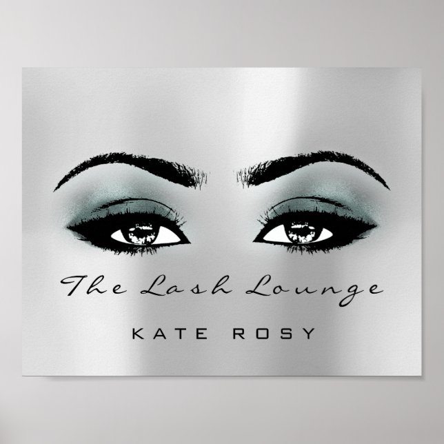 Aquamariner Grauname Makeup Artist Beauty Studio L Poster (Vorne)