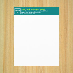 Aquamariner Grüne Briefkopf auf Papierblatt