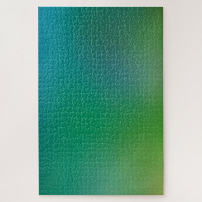 Aquamariner Grüner Gradient Fresh Bokeh Blur Minim Puzzle (Vertikal)