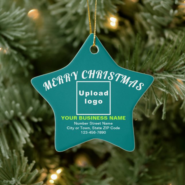 Aquamariner Grüner Star Keramik Ornament (Baum)