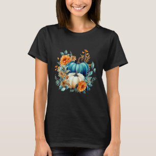 Aquamariner Herbst Weißer Kürbis Herbst Ernte Folt T-Shirt