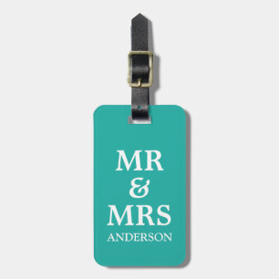 Aquamariner Herr-u. Frau-Wedding Honeymoon Travel Gepäckanhänger