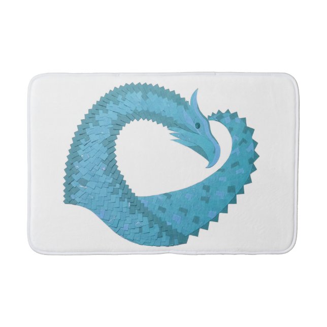 Aquamariner Herzdrache Badematte (Vorderseite)