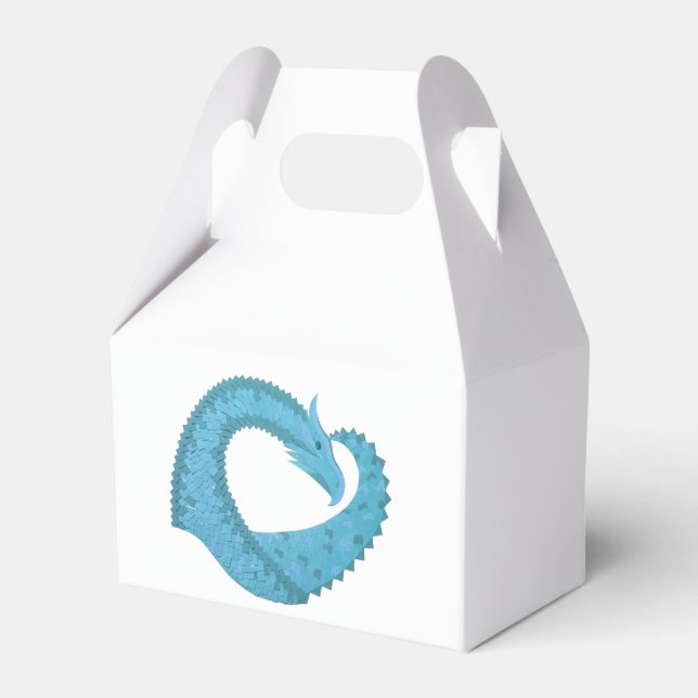Aquamariner Herzdrache Geschenkschachtel (Vorderseite)