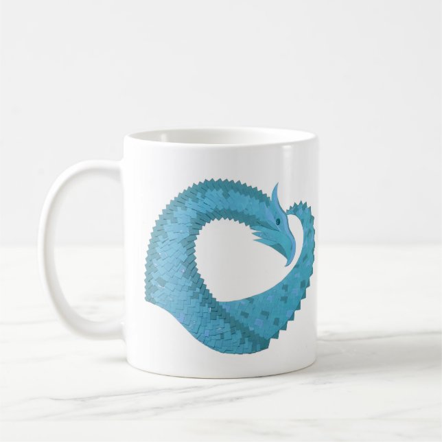 Aquamariner Herzdrache Kaffeetasse (Links)