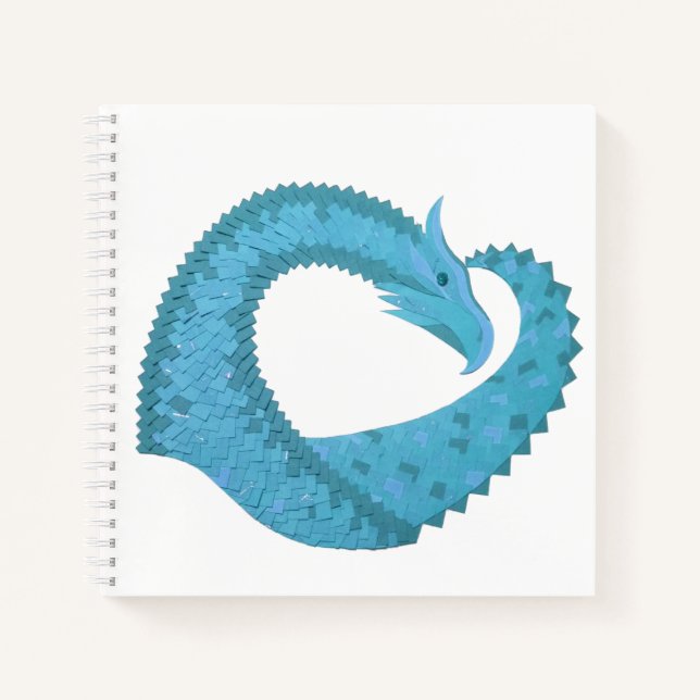 Aquamariner Herzdrache Notizbuch (Vorderseite)