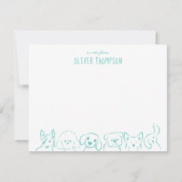 Aquamariner Hinweis aus dem Skizzenbogen Niedliche Mitteilungskarte