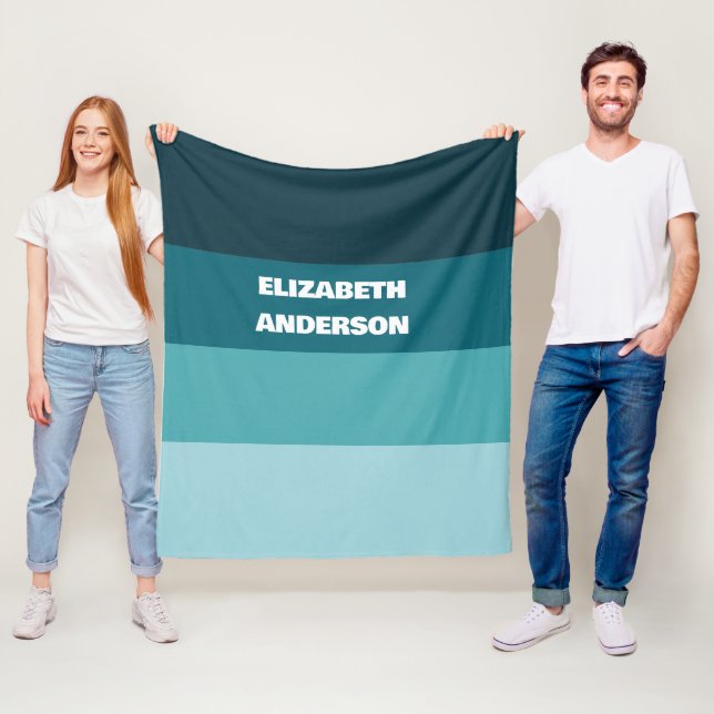 Aquamariner horizontaler Farbblock Fleecedecke (Beispiel)