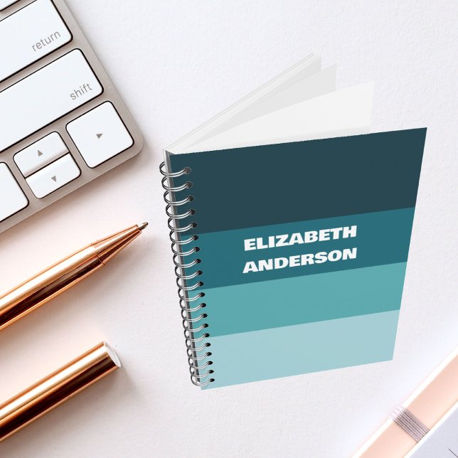 Aquamariner horizontaler Farbblock Notizbuch (Von Creator hochgeladen)